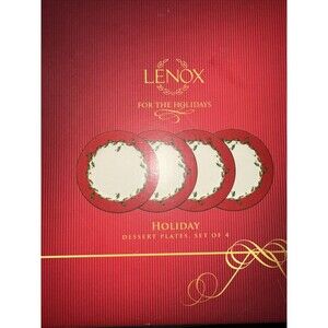 Set Of 3 Lenox HOLIDAY RED 8" Dessert Salad Plate Dimension Collection New